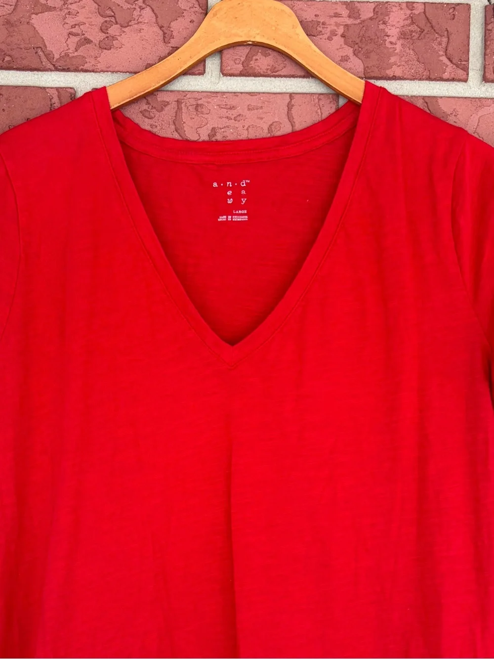 a new day Red V-Neck Short Sleeve Tee